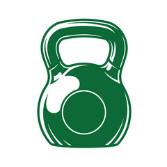 Fototapeta premium Green kettlebell icon for fitness and exercise equipment symbol for strength training and workout routines