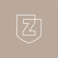 z letter shield protection security logo vector icon illustration