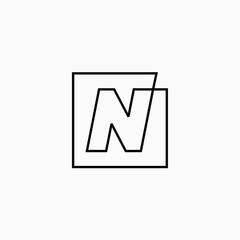n letter mark square logo vector icon illustration