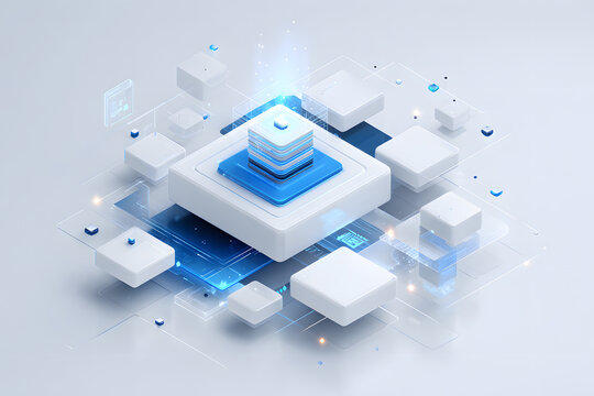 abstract blue background with cubes