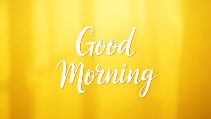Golden background with good morning text in elegant white cursive font