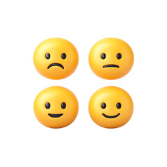 Fototapeta premium Four emoticons representing diverse emotions in a colorful and engaging design.