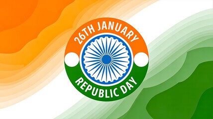 Indian republic day tricolor abstract background with ashoka chakra
