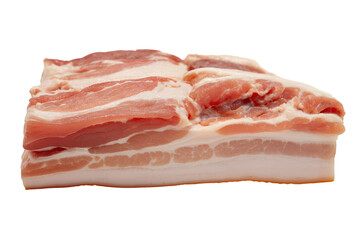Obraz premium Freshly cut slice of pork belly, ready for cooking . Isolated on transparent background, png