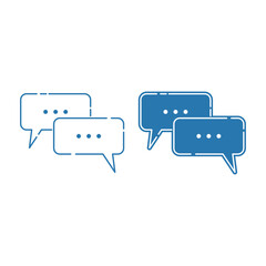 Silhouette illustration of speech bubbles with two different styles. conversation symbol