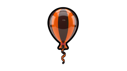 Striped Halloween Balloon with Ribbon
