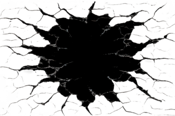 Abstract cracked pattern design with transparent background texture.