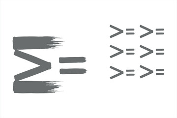 Brushed Math Comparison Symbols