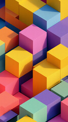 Obraz premium Playful Geometric Composition with Bold Color Blocks, Modern Abstract Design Concept for Creative Branding, Contemporary Visual Identity, Digital Art, and Marketing Backgrounds