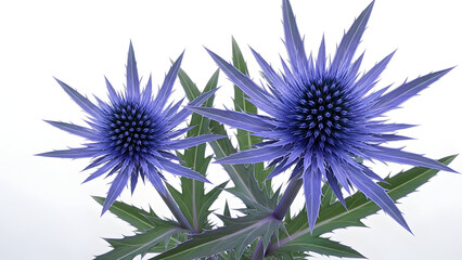 Echinops blue globe thistle flowers