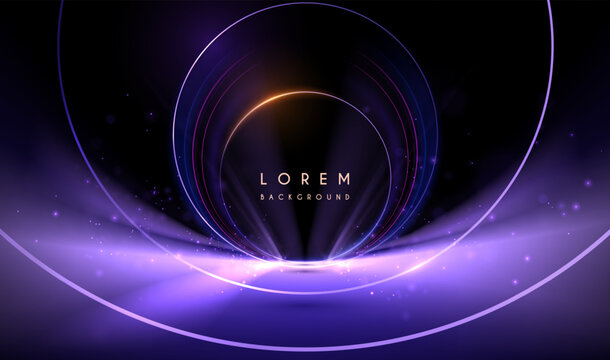 Neon circle light lines effect