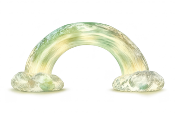 Arched Structure with Transparent Background on black, bright effect.