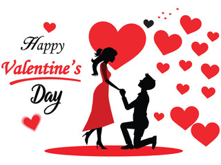 Loving couple embrace in a magical starry atmosphere with glowing particles, vector illustration