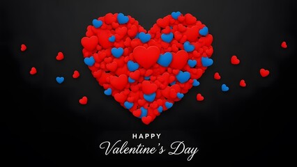 Colorful Heart-Shaped Balloons for Valentine's Day Celebration