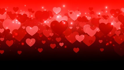 Romantic red heart background with sparkling lights for Valentine's Day