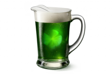 Green St. Patrick's day beer with transparent background illustration.