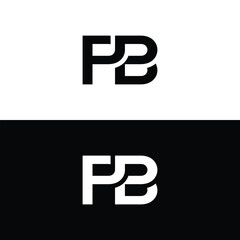 this is a logo design that depicts a letter PB connected together in black and white color that looks good and bold on a white background