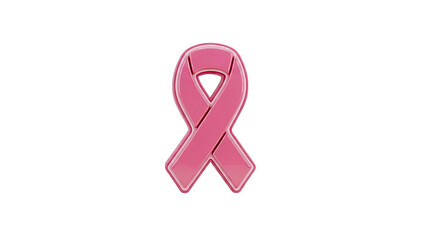 3D Pink Breast Cancer Awareness Ribbon