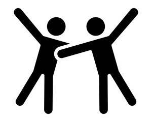 People black icon. Person, group of people, human, team concept. Silhouettes of people. Figures sign, symbol. Isolated on a white or PNG background. Vector illustration. Flat design.