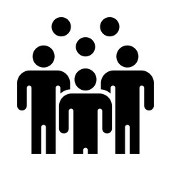 People black icon. Person, group of people, human, team concept. Silhouettes of people. Figures sign, symbol. Isolated on a white or PNG background. Vector illustration. Flat design.
