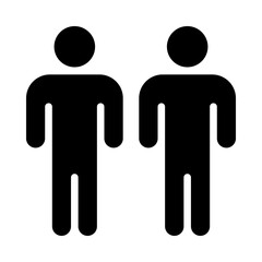 People black icon. Person, group of people, human, team concept. Silhouettes of people. Figures sign, symbol. Isolated on a white or PNG background. Vector illustration. Flat design.