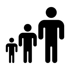 People black icon. Person, group of people, human, team concept. Silhouettes of people. Figures sign, symbol. Isolated on a white or PNG background. Vector illustration. Flat design.