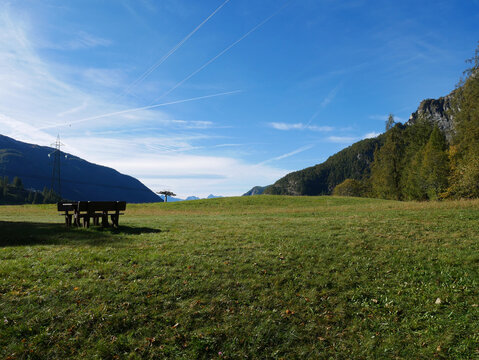 Around Lake Loz, Valtournenche, Aosta Valley, Italy in the autumn.