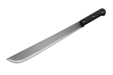 Machete isolated on transparent background - Large knife for cutting.