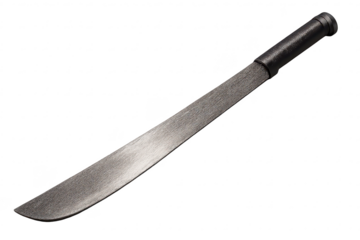 Machete with a Black Handle on transparent background - Tropical Tool