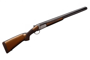Hunting Double Barrel Shotgun with a transparent background isolated.