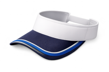 Stylish Visor Hat with White Band on transparent background for Women