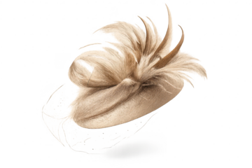 Elegant Vintage Hairstyle with transparent background and Neutral Tones