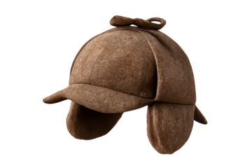 Deerstalker hat Sherlock Holmes, brown detective transparent background