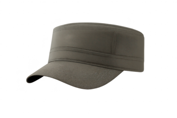 Olive green military cap with transparent background for design work.