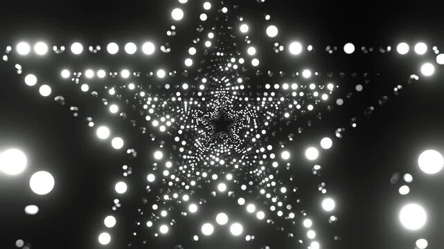 White Shimmering Star Shaped Holiday Glitter Background VJ Loop in 4K