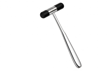 Buck reflex hammer medical instrument on a transparent background image.