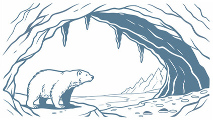 Polar bear in an arctic cave