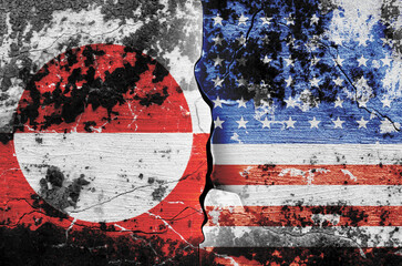 flag of the United States of America and the flag of Greenland on the wall