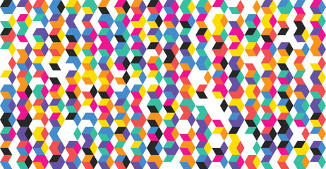 Vibrant hexagonal pattern with colorful tiles