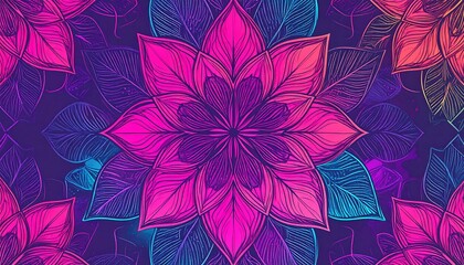 Vibrant floral mandala pattern