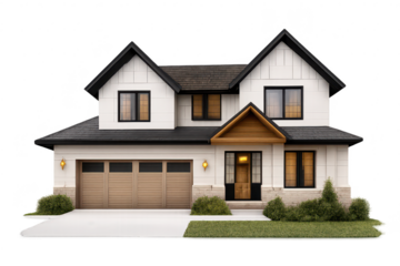 Beautiful new house with a transparent background, meticulously crafted.