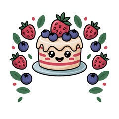 cake with berries