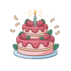 birthday cake with candles