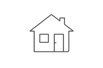 Obraz premium Simple outline drawing of a house on a transparent background image.