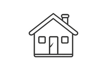 Fototapeta premium Outline illustration of house on a transparent background vector art.