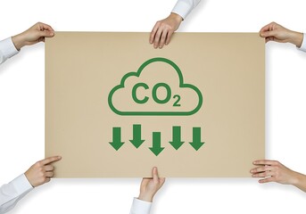 Hands holding CO2 reduction sign