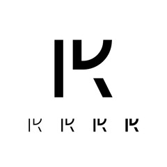 Letter K, digital alphabet cyber font, including set of four different letters, vector illustration 10EPS