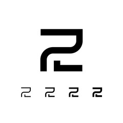 Letter Z, digital alphabet cyber font, including set of four different letters, vector illustration 10EPS