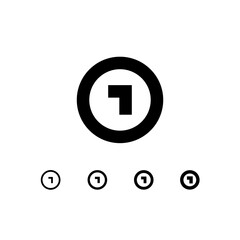 Number 0, digital numeral zero, including set of four different cyber numbers, vector illustration 10EPS