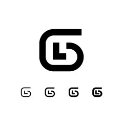 Number 6, digital numeral six, including set of four different cyber numbers, vector illustration 10EPS